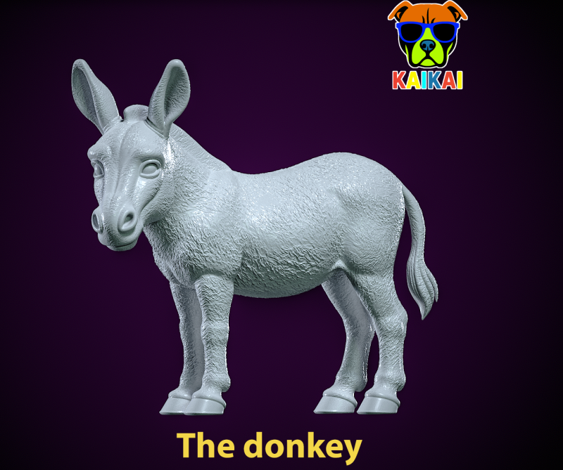 Donkey statue - Burro decor - 3D print 3D 프린트 모델 .c4d .max .obj .3ds .fbx .stl .blend