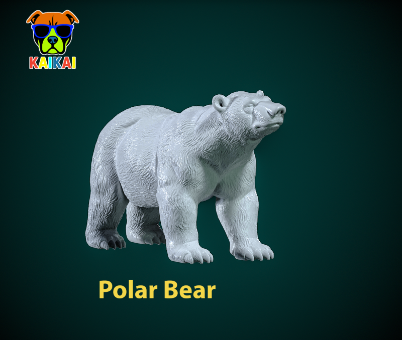 Polar white bear statue - 3D print 3D Print Model .c4d .max .obj .3ds .fbx .stl .blend