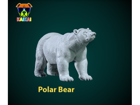Polar white bear statue - 3D print 3D 프린트 모델