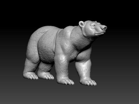Polar white bear statue - 3D print 3D Print Model