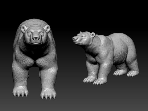 Polar white bear statue - 3D print 3D Print Model
