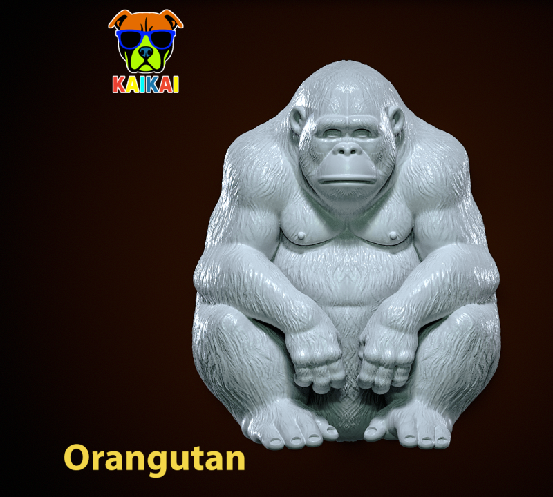 Orangutan statue - Monkey - 3D print 3D 打印模型 .c4d .max .obj .3ds .fbx .stl .blend