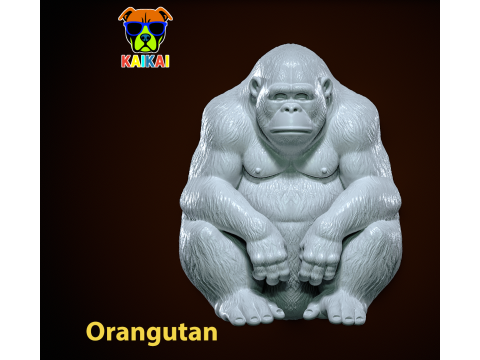 Orangutan statue - Monkey - 3D print 3D 打印模型