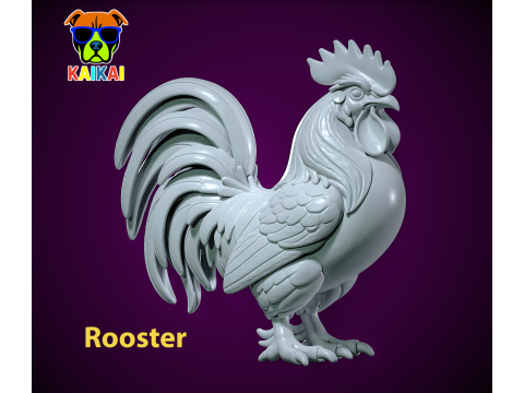 Chicken - Rooster model - 3D print 3Dプリントモデル