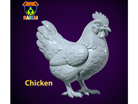 Chicken - The hen model - 3D print 3D Baskı Modeli