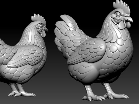 Chicken - The hen model - 3D print 3D 打印模型