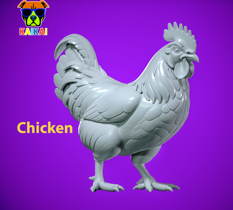 Chicken Hen - The Hen model - 3D print 3Dプリントモデル .c4d .max .obj .3ds .fbx .stl .blend