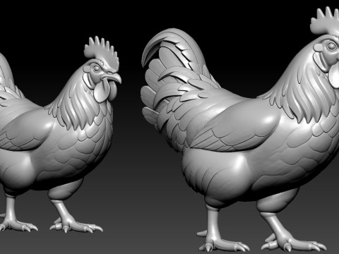 Chicken Hen - The Hen model - 3D print 3Dプリントモデル
