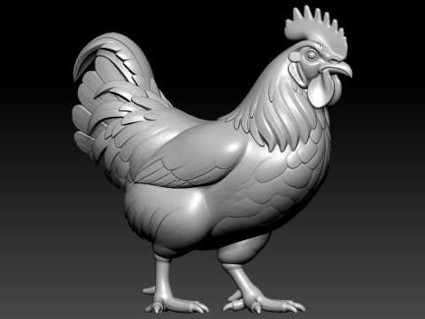 Chicken Hen - The Hen model - 3D print 3Dプリントモデル