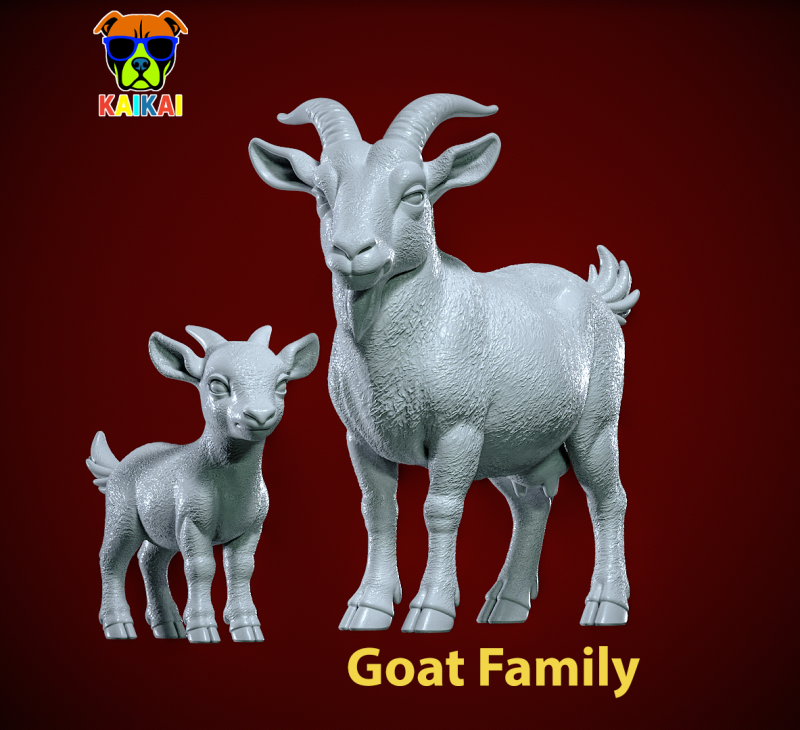 Family Goat - Goat model - 3D print 3D 打印模型 .c4d .max .obj .3ds .fbx .stl .blend