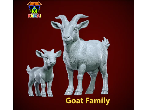 Famiglia Capra - Modello di capra - Stampa 3D Modello di stampa 3D