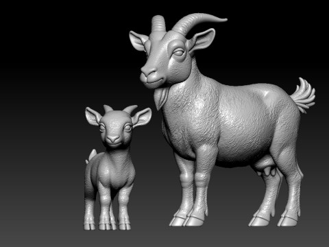 Family Goat - Goat model - 3D print 3D 打印模型
