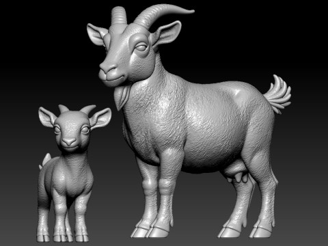 Family Goat - Goat model - 3D print 3D 打印模型