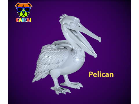 Pelican - White pelican statue - 3D print 3D Принт Модель