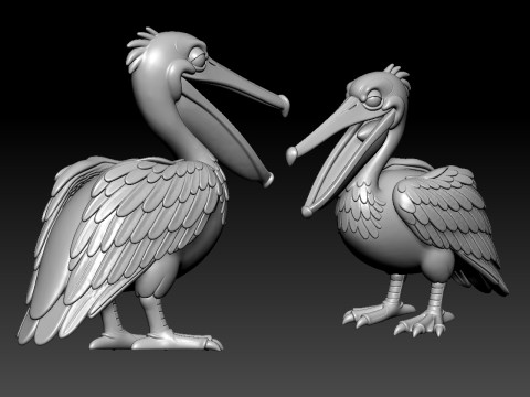Pelican - White pelican statue - 3D print 3D Принт Модель
