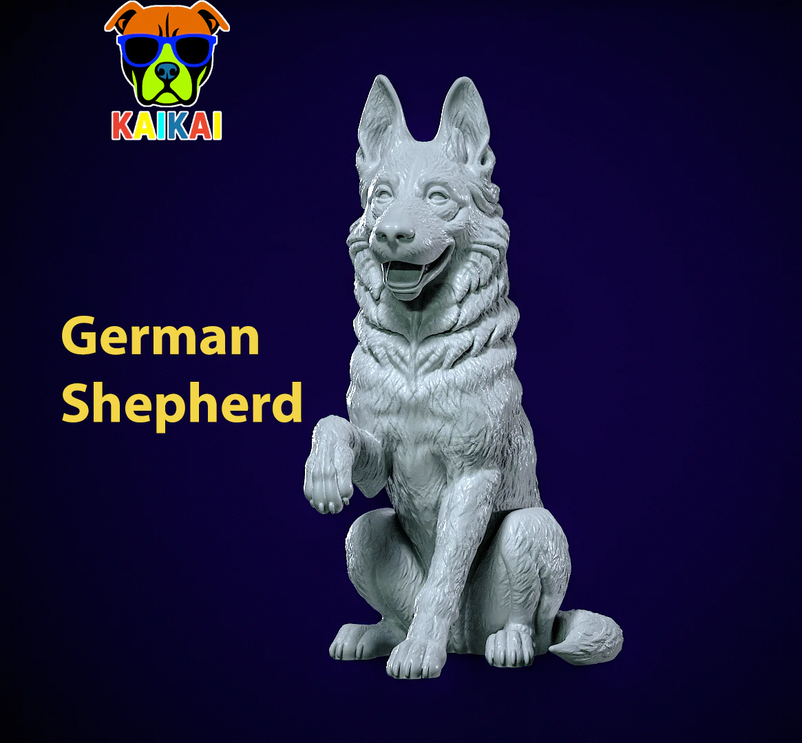 Dog - German Shepherd Dog model - 3D print 3D Print Model .c4d .max .obj .3ds .fbx .stl .blend 