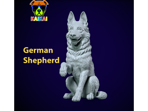 Dog - German Shepherd Dog model - 3D print 3D Print Model