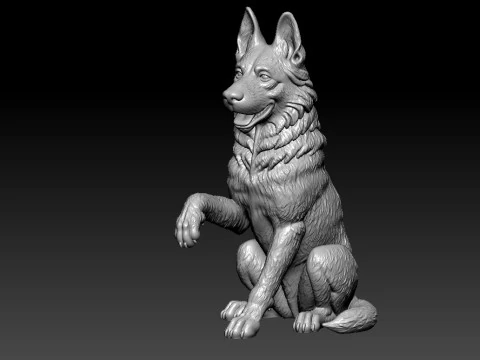 Dog - German Shepherd Dog model - 3D print 3D Print Model
