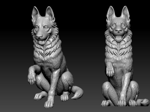 Dog - German Shepherd Dog model - 3D print 3D 打印模型