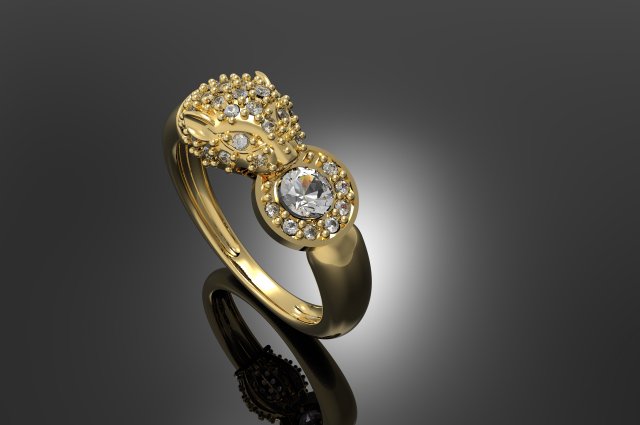 panther diamond ring 3D Принт Модель .c4d .max .obj .3ds .fbx .stl .blend 