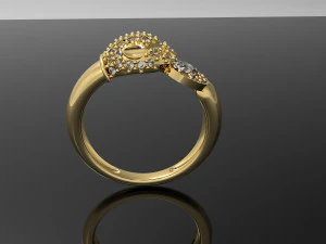 팬더 다이아몬드 반지 3D 프린트 모델