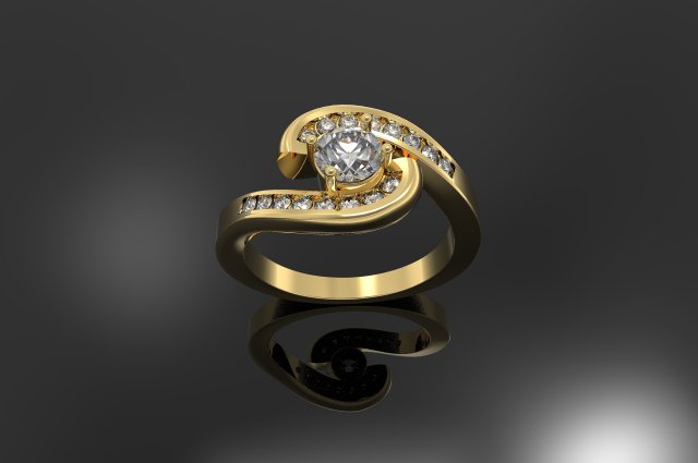 diamond ring 3D 打印模型 .c4d .max .obj .3ds .fbx .stl .blend 
