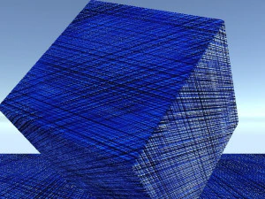 ekstr&uuml;de siyah s&uuml;slemeli mavi plastik CG Dokuları