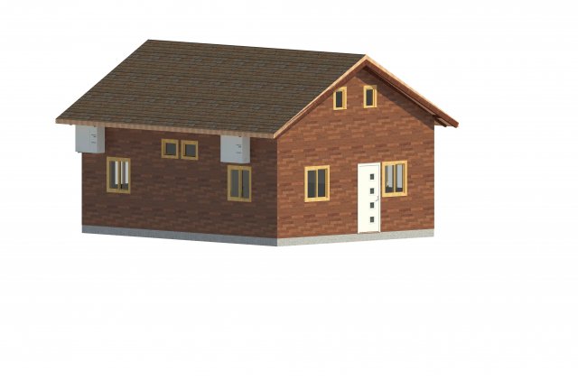wooden house with ballon frame type structure 3D मॉडल .c4d .max .obj .3ds .fbx .stl .blend
