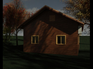 wooden house with ballon frame type structure 3D मॉडल