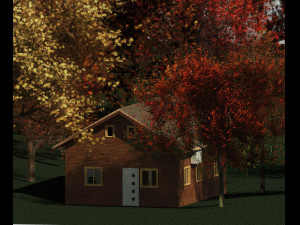 wooden house with ballon frame type structure 3D मॉडल