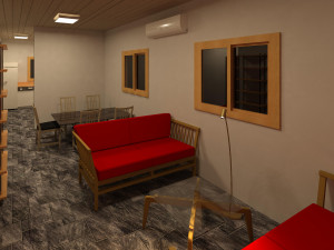 wooden house with ballon frame type structure 3D मॉडल