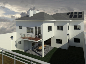 detached house with 2 floors and a garage sub-floor Modelo 3D