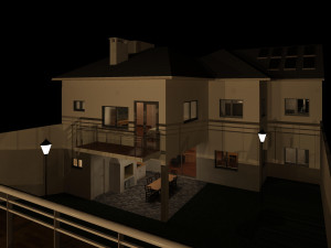 detached house with 2 floors and a garage sub-floor Modelo 3D