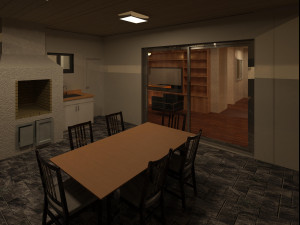 detached house with 2 floors and a garage sub-floor Modelo 3D