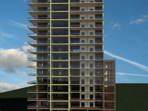 hotel with 18 floors Model 3D
