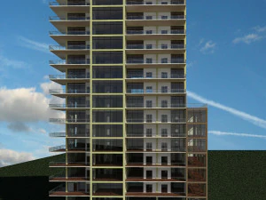 hotel with 18 floors 3D Model