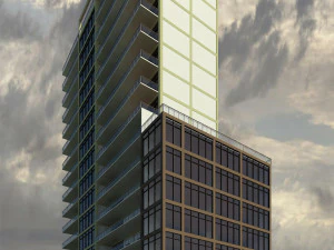 hotel with 18 floors 3D Model