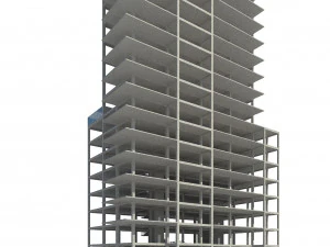hotel with 18 floors 3D Model