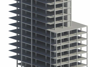 hotel with 18 floors 3D Model