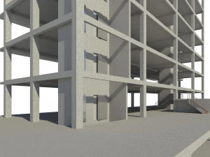 hotel with 18 floors 3D Model