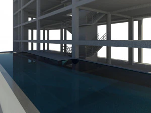 hotel with 18 floors 3D Model