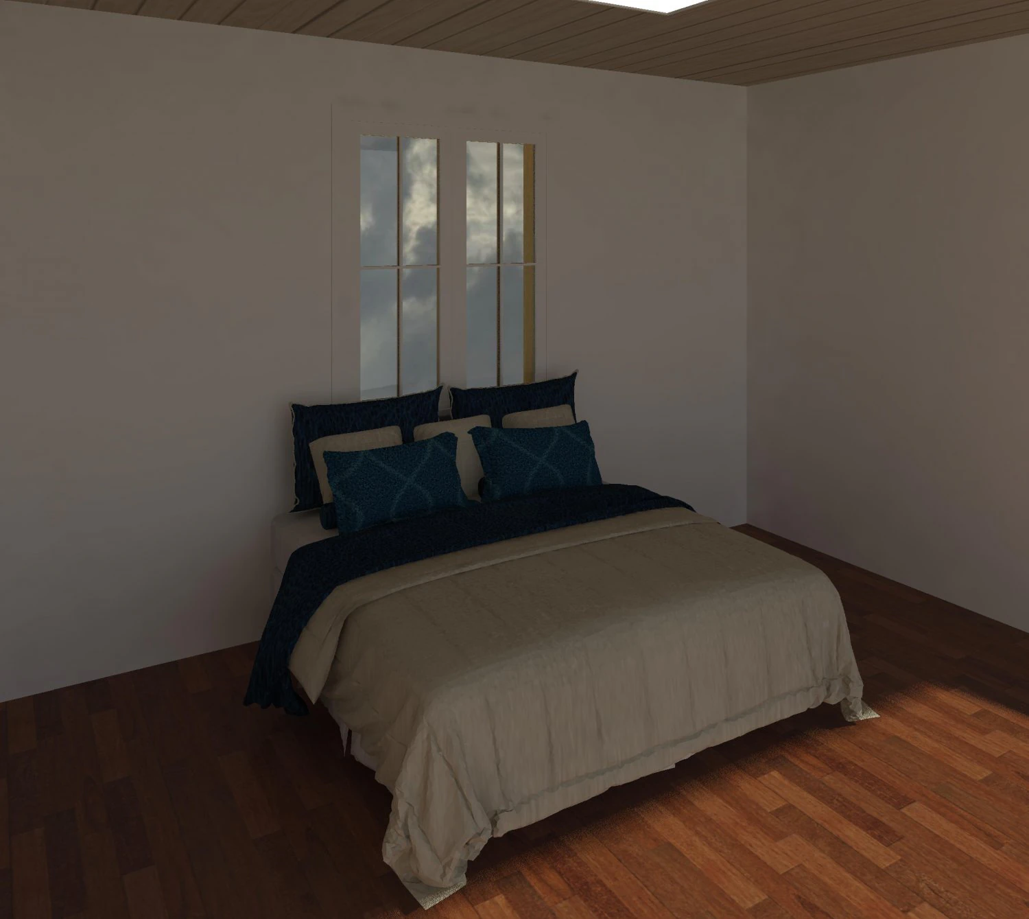 bed 2 persons 3D Model .c4d .max .obj .3ds .fbx .stl .blend 