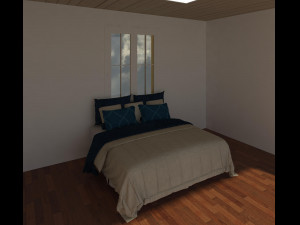 bed 2 persons 3D Модель