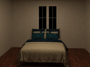 bed 2 persons 3D 모델