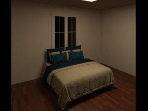 bed 2 persons 3D 모델