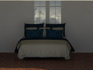 bed 2 persons 3D 모델