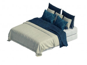 bed 2 persons 3D 모델