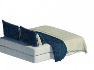 bed 2 persons 3D 모델