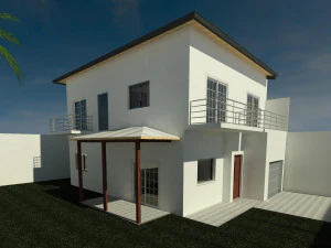 duplex com 3 quartos Modelo 3D