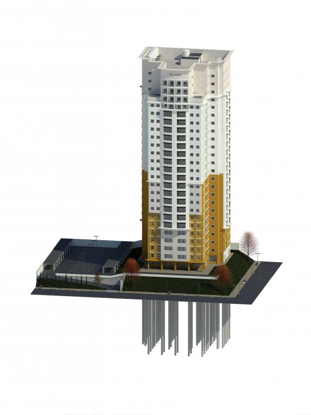 residential building 3Dモデル .c4d .max .obj .3ds .fbx .stl .blend 